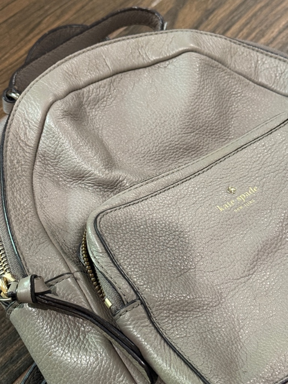 kate spade Pebbled Leather Gray Mini Backpack - Picture 6 of 6